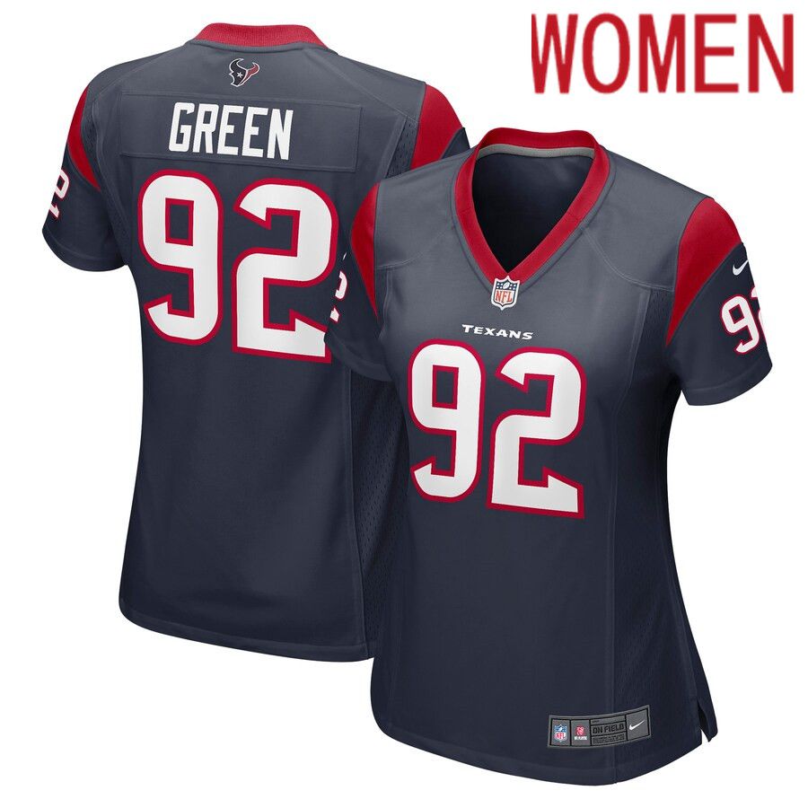 Women Houston Texans 92 Rasheem Green Nike Navy Game Player NFL Jersey